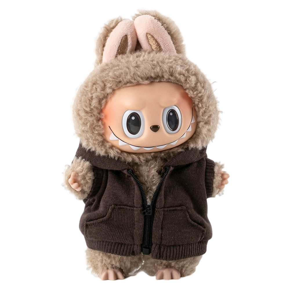 POP MART The Monsters Labubu Dark Brown Hoodie