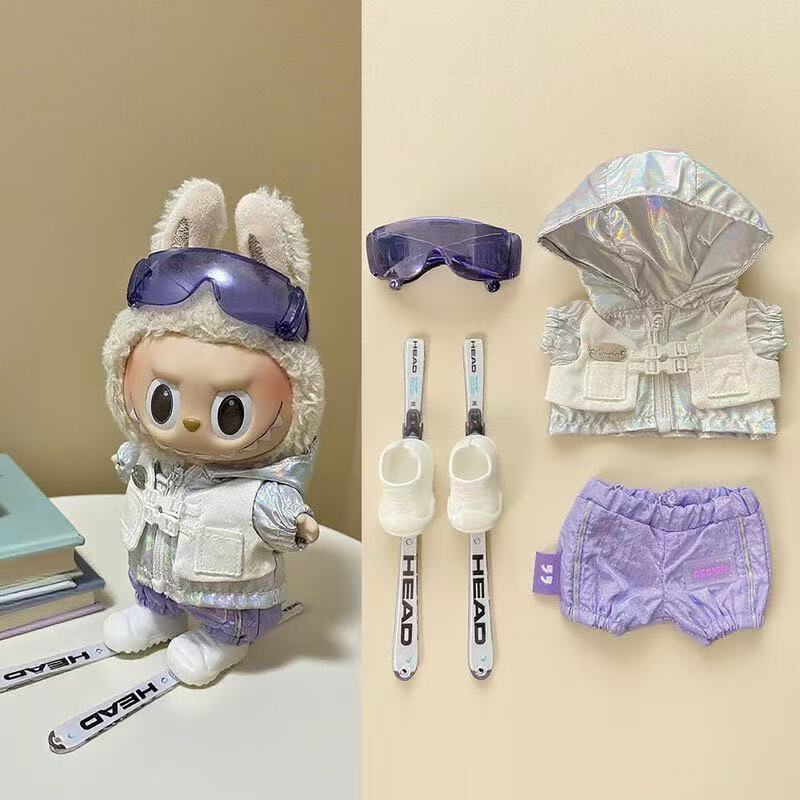 Labubu Ski Outfit Set – Includes Goggles, Jacket, Pants & Skis