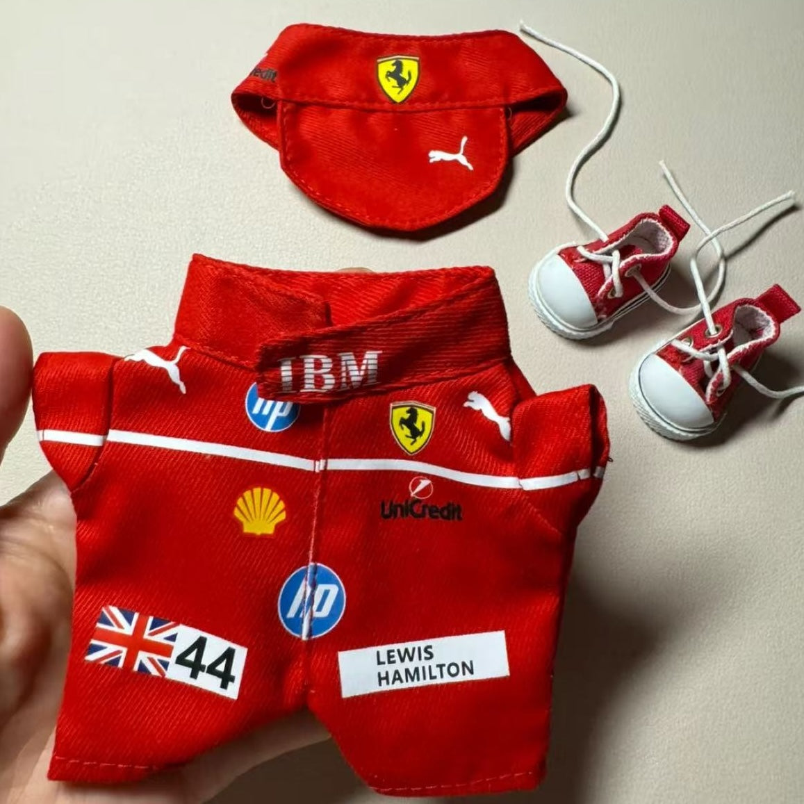 Racing-Themed Handmade Doll Outfit - Track Style Doll Clothing