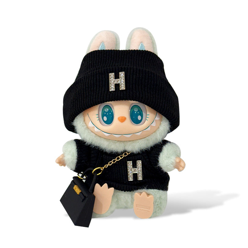 POP MART The Monsters Labubu Fashion Outfit - Hermes Style Top+ Hat + Bag