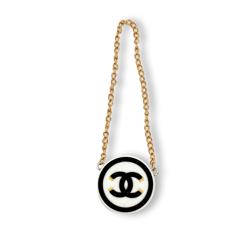POP MART The Monsters Labubu Fashion Outfit - Labubu White Chanel Style Round Bag