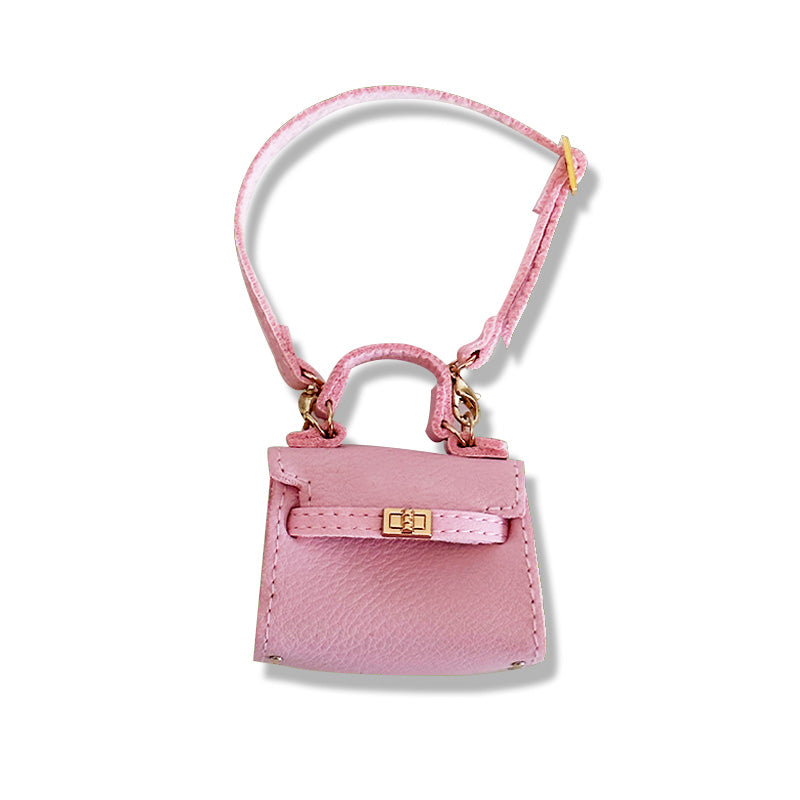 POP MART The Monsters Labubu Fashion Outfit - Labubu Pink Leather Hermes Style Bag (Pre-order 1-2 weeks arrive)