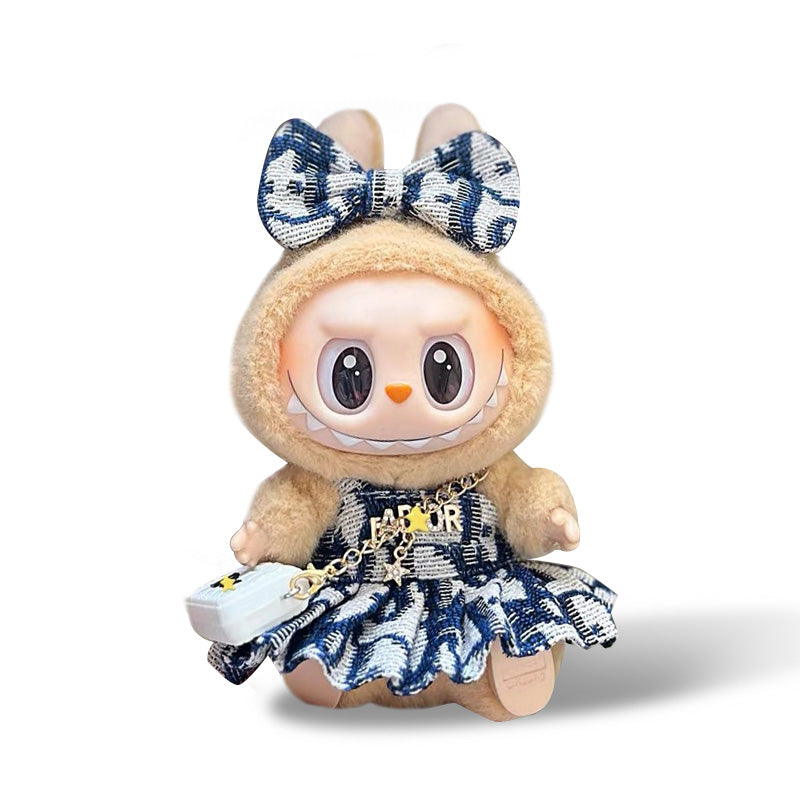 POP MART The Monsters Labubu Fashion Outfit - Dior Style Skirt+ Bow + Dior Style Bag