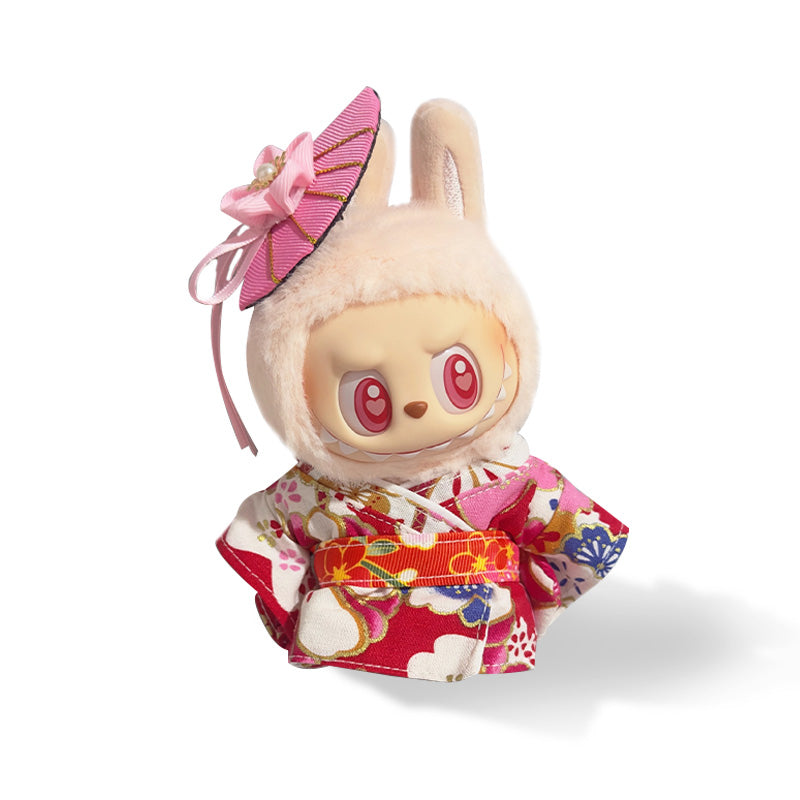 POP MART The Monsters Labubu Fashion Outfit - Japanese Style Pink Kimono(pre-order 1-2 weeks arrive)