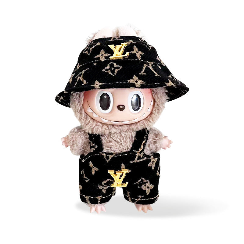 POP MART The Monsters Labubu Fashion Outfit -LV-style Overalls + LV-style Hat