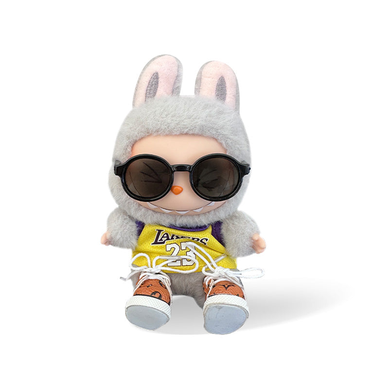 POP MART The Monsters Labubu Fashion Outfit - Labubu 23 Jersey + Sunglasses + LV Shoes