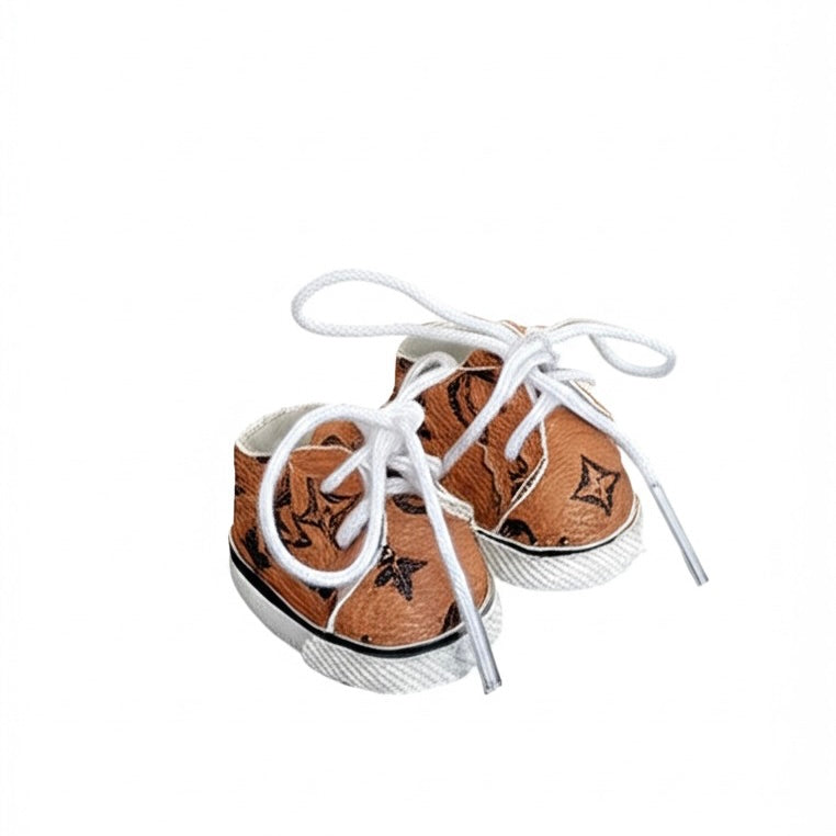 POP MART The Monsters Labubu Fashion Outfit- LV style Brown Colour Shoes